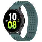 Correia de relógio em silicone respirável com pontos 3D e furos de 20mm, para Samsung Galaxy Watch 5 44mm, para Samsung Galaxy Watch 5 Pro 45mm, para Samsung Galaxy Watch 5 40mm