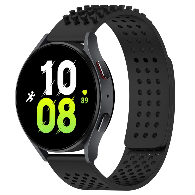 Correia de relógio em silicone respirável com pontos 3D e furos de 20mm, para Samsung Galaxy Watch 5 44mm, para Samsung Galaxy Watch 5 Pro 45mm, para Samsung Galaxy Watch 5 40mm