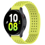 Correia de relógio em silicone respirável com pontos 3D e furos de 20mm, para Samsung Galaxy Watch 5 44mm, para Samsung Galaxy Watch 5 Pro 45mm, para Samsung Galaxy Watch 5 40mm