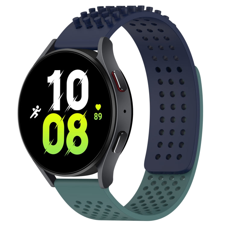 Correia de relógio em silicone respirável com pontos 3D e furos de 20mm, para Samsung Galaxy Watch 5 44mm, para Samsung Galaxy Watch 5 Pro 45mm, para Samsung Galaxy Watch 5 40mm