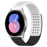 Correia de relógio em silicone respirável com pontos 3D e furos de 20mm, para Samsung Galaxy Watch 5 44mm, para Samsung Galaxy Watch 5 Pro 45mm, para Samsung Galaxy Watch 5 40mm