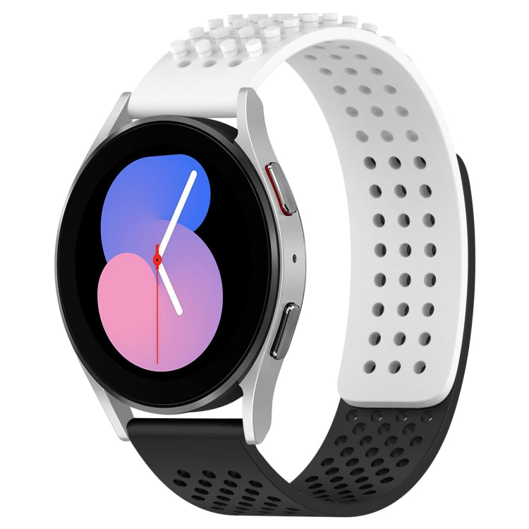 Correia de relógio em silicone respirável com pontos 3D e furos de 20mm, para Samsung Galaxy Watch 5 44mm, para Samsung Galaxy Watch 5 Pro 45mm, para Samsung Galaxy Watch 5 40mm