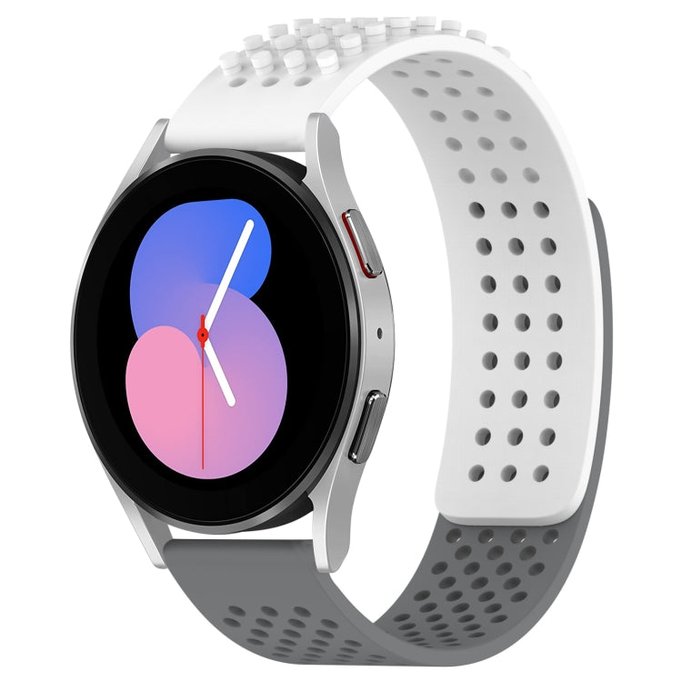 Correia de relógio em silicone respirável com pontos 3D e furos de 20mm, para Samsung Galaxy Watch 5 44mm, para Samsung Galaxy Watch 5 Pro 45mm, para Samsung Galaxy Watch 5 40mm
