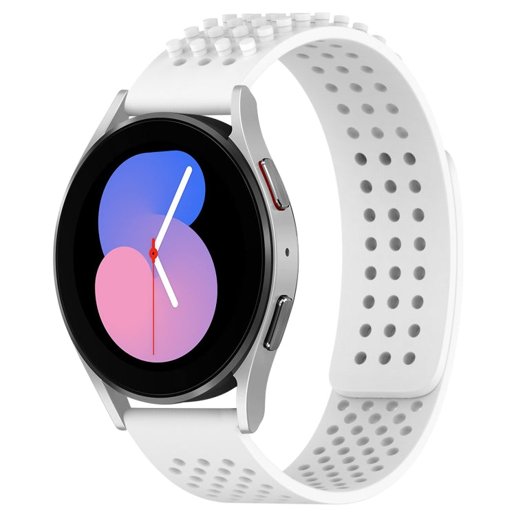 Correia de relógio em silicone respirável com pontos 3D e furos de 20mm, para Samsung Galaxy Watch 5 44mm, para Samsung Galaxy Watch 5 Pro 45mm, para Samsung Galaxy Watch 5 40mm