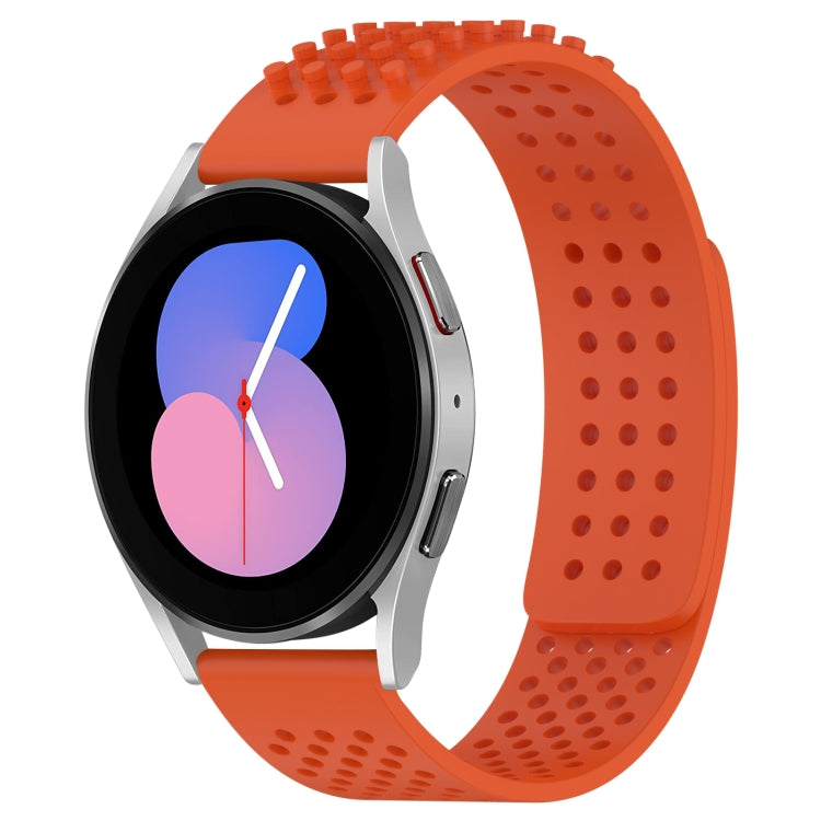 Correia de relógio em silicone respirável com pontos 3D e furos de 20mm, para Samsung Galaxy Watch 5 44mm, para Samsung Galaxy Watch 5 Pro 45mm, para Samsung Galaxy Watch 5 40mm
