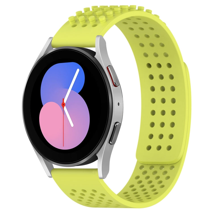 Correia de relógio em silicone respirável com pontos 3D e furos de 20mm, para Samsung Galaxy Watch 5 44mm, para Samsung Galaxy Watch 5 Pro 45mm, para Samsung Galaxy Watch 5 40mm
