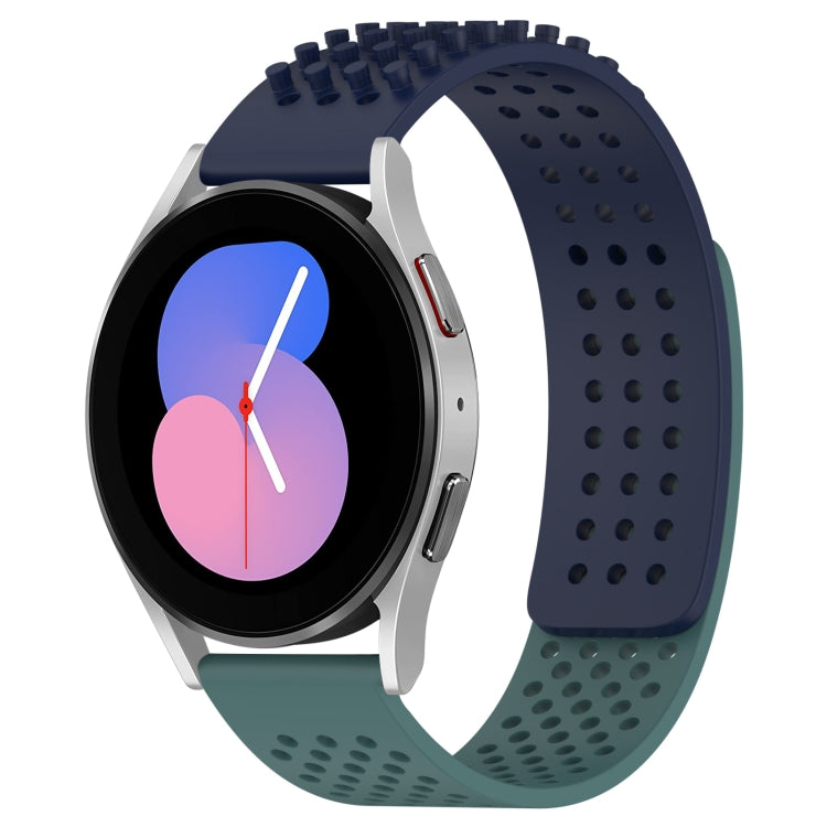 Correia de relógio em silicone respirável com pontos 3D e furos de 20mm, para Samsung Galaxy Watch 5 44mm, para Samsung Galaxy Watch 5 Pro 45mm, para Samsung Galaxy Watch 5 40mm