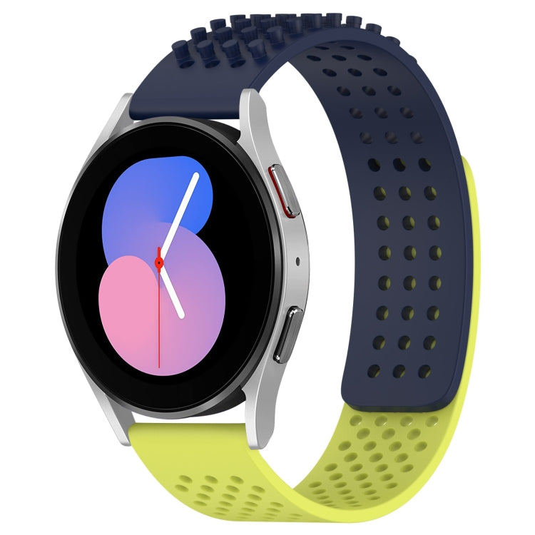 Correia de relógio em silicone respirável com pontos 3D e furos de 20mm, para Samsung Galaxy Watch 5 44mm, para Samsung Galaxy Watch 5 Pro 45mm, para Samsung Galaxy Watch 5 40mm