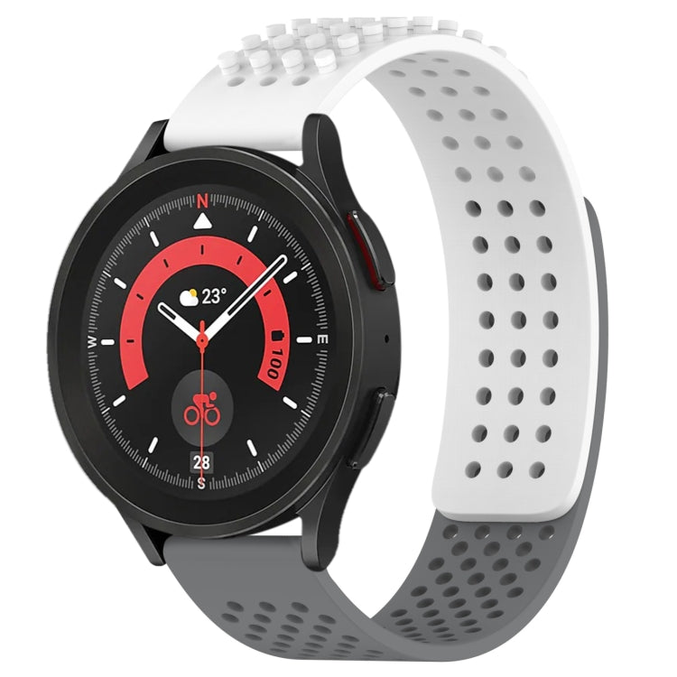 Correia de relógio em silicone respirável com pontos 3D e furos de 20mm, para Samsung Galaxy Watch 5 44mm, para Samsung Galaxy Watch 5 Pro 45mm, para Samsung Galaxy Watch 5 40mm
