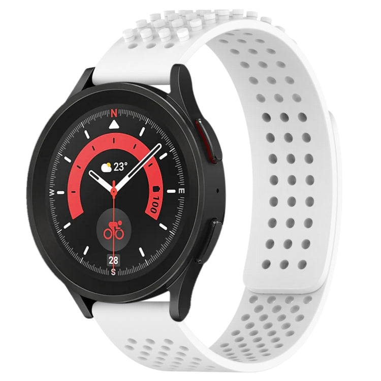 Correia de relógio em silicone respirável com pontos 3D e furos de 20mm, para Samsung Galaxy Watch 5 44mm, para Samsung Galaxy Watch 5 Pro 45mm, para Samsung Galaxy Watch 5 40mm