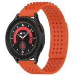 Correia de relógio em silicone respirável com pontos 3D e furos de 20mm, para Samsung Galaxy Watch 5 44mm, para Samsung Galaxy Watch 5 Pro 45mm, para Samsung Galaxy Watch 5 40mm