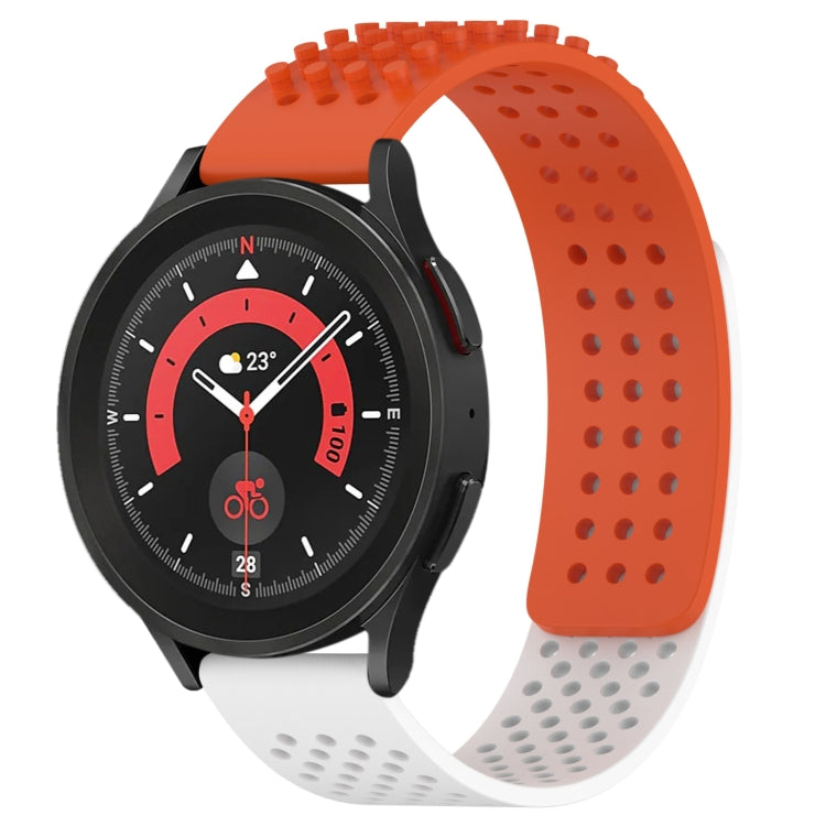 Correia de relógio em silicone respirável com pontos 3D e furos de 20mm, para Samsung Galaxy Watch 5 44mm, para Samsung Galaxy Watch 5 Pro 45mm, para Samsung Galaxy Watch 5 40mm