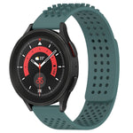 Correia de relógio em silicone respirável com pontos 3D e furos de 20mm, para Samsung Galaxy Watch 5 44mm, para Samsung Galaxy Watch 5 Pro 45mm, para Samsung Galaxy Watch 5 40mm