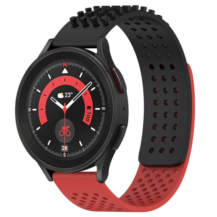 Correia de relógio em silicone respirável com pontos 3D e furos de 20mm, para Samsung Galaxy Watch 5 44mm, para Samsung Galaxy Watch 5 Pro 45mm, para Samsung Galaxy Watch 5 40mm