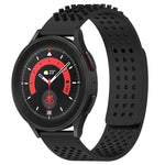 Correia de relógio em silicone respirável com pontos 3D e furos de 20mm, para Samsung Galaxy Watch 5 44mm, para Samsung Galaxy Watch 5 Pro 45mm, para Samsung Galaxy Watch 5 40mm