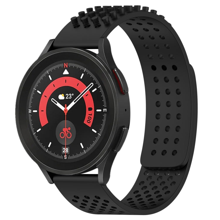 Correia de relógio em silicone respirável com pontos 3D e furos de 20mm, para Samsung Galaxy Watch 5 44mm, para Samsung Galaxy Watch 5 Pro 45mm, para Samsung Galaxy Watch 5 40mm