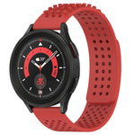 Correia de relógio em silicone respirável com pontos 3D e furos de 20mm, para Samsung Galaxy Watch 5 44mm, para Samsung Galaxy Watch 5 Pro 45mm, para Samsung Galaxy Watch 5 40mm