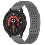 Correia de relógio em silicone respirável com pontos 3D e furos de 20mm, para Samsung Galaxy Watch 5 44mm, para Samsung Galaxy Watch 5 Pro 45mm, para Samsung Galaxy Watch 5 40mm