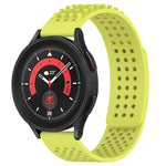 Correia de relógio em silicone respirável com pontos 3D e furos de 20mm, para Samsung Galaxy Watch 5 44mm, para Samsung Galaxy Watch 5 Pro 45mm, para Samsung Galaxy Watch 5 40mm