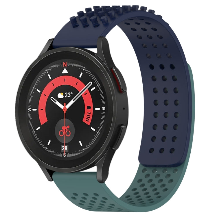 Correia de relógio em silicone respirável com pontos 3D e furos de 20mm, para Samsung Galaxy Watch 5 44mm, para Samsung Galaxy Watch 5 Pro 45mm, para Samsung Galaxy Watch 5 40mm