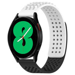 Correia de relógio em silicone respirável com pontos 3D e furos de 20mm, para Samsung Galaxy Watch 4 44mm, para Samsung Galaxy Watch 4 40mm, para Samsung Galaxy Watch 4 Classic 46mm