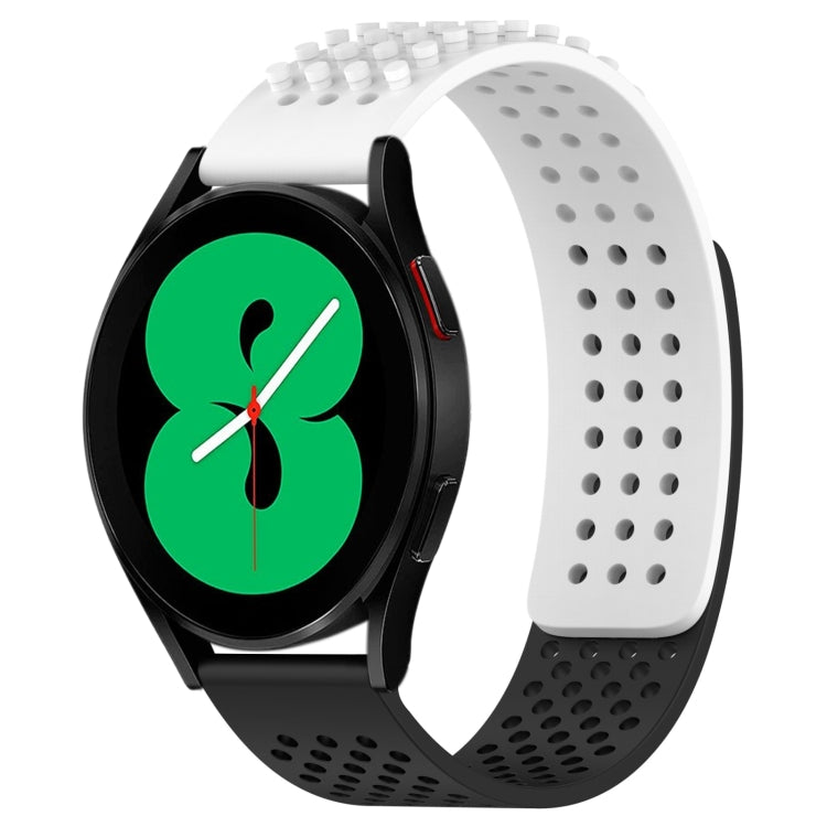Correia de relógio em silicone respirável com pontos 3D e furos de 20mm, para Samsung Galaxy Watch 4 44mm, para Samsung Galaxy Watch 4 40mm, para Samsung Galaxy Watch 4 Classic 46mm