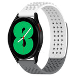 Correia de relógio em silicone respirável com pontos 3D e furos de 20mm, para Samsung Galaxy Watch 4 44mm, para Samsung Galaxy Watch 4 40mm, para Samsung Galaxy Watch 4 Classic 46mm