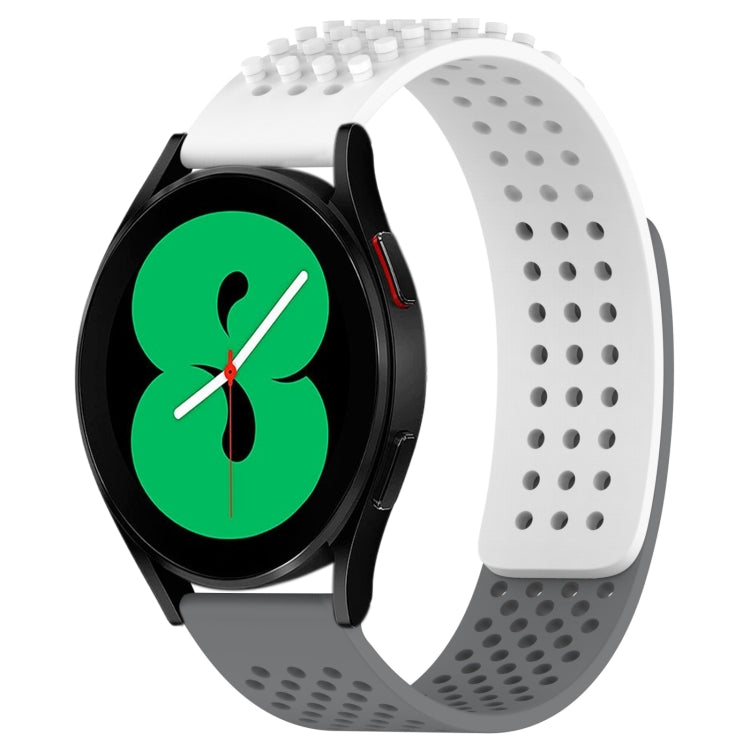 Correia de relógio em silicone respirável com pontos 3D e furos de 20mm, para Samsung Galaxy Watch 4 44mm, para Samsung Galaxy Watch 4 40mm, para Samsung Galaxy Watch 4 Classic 46mm