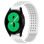 Correia de relógio em silicone respirável com pontos 3D e furos de 20mm, para Samsung Galaxy Watch 4 44mm, para Samsung Galaxy Watch 4 40mm, para Samsung Galaxy Watch 4 Classic 46mm