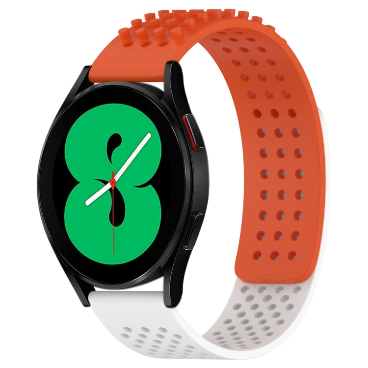 Correia de relógio em silicone respirável com pontos 3D e furos de 20mm, para Samsung Galaxy Watch 4 44mm, para Samsung Galaxy Watch 4 40mm, para Samsung Galaxy Watch 4 Classic 46mm
