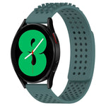 Correia de relógio em silicone respirável com pontos 3D e furos de 20mm, para Samsung Galaxy Watch 4 44mm, para Samsung Galaxy Watch 4 40mm, para Samsung Galaxy Watch 4 Classic 46mm