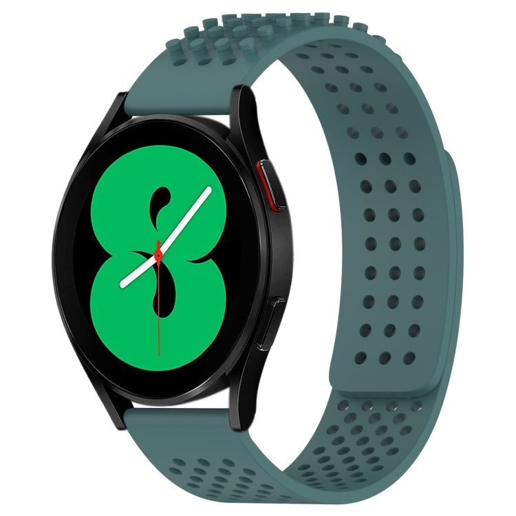 Correia de relógio em silicone respirável com pontos 3D e furos de 20mm, para Samsung Galaxy Watch 4 44mm, para Samsung Galaxy Watch 4 40mm, para Samsung Galaxy Watch 4 Classic 46mm