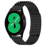 Correia de relógio em silicone respirável com pontos 3D e furos de 20mm, para Samsung Galaxy Watch 4 44mm, para Samsung Galaxy Watch 4 40mm, para Samsung Galaxy Watch 4 Classic 46mm