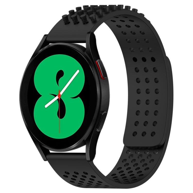 Correia de relógio em silicone respirável com pontos 3D e furos de 20mm, para Samsung Galaxy Watch 4 44mm, para Samsung Galaxy Watch 4 40mm, para Samsung Galaxy Watch 4 Classic 46mm