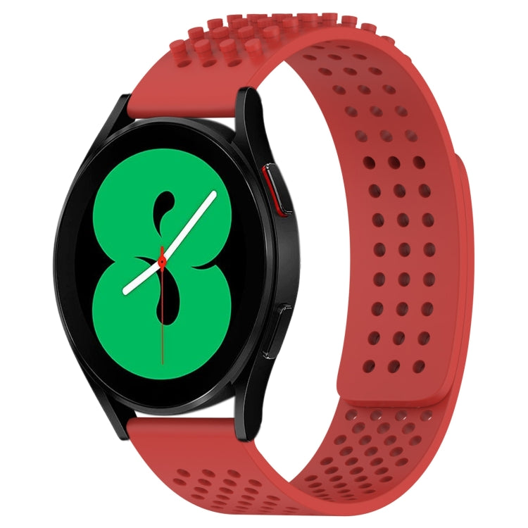 Correia de relógio em silicone respirável com pontos 3D e furos de 20mm, para Samsung Galaxy Watch 4 44mm, para Samsung Galaxy Watch 4 40mm, para Samsung Galaxy Watch 4 Classic 46mm