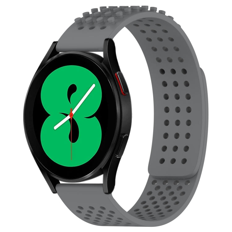 Correia de relógio em silicone respirável com pontos 3D e furos de 20mm, para Samsung Galaxy Watch 4 44mm, para Samsung Galaxy Watch 4 40mm, para Samsung Galaxy Watch 4 Classic 46mm