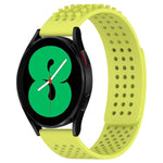 Correia de relógio em silicone respirável com pontos 3D e furos de 20mm, para Samsung Galaxy Watch 4 44mm, para Samsung Galaxy Watch 4 40mm, para Samsung Galaxy Watch 4 Classic 46mm