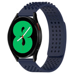Correia de relógio em silicone respirável com pontos 3D e furos de 20mm, para Samsung Galaxy Watch 4 44mm, para Samsung Galaxy Watch 4 40mm, para Samsung Galaxy Watch 4 Classic 46mm