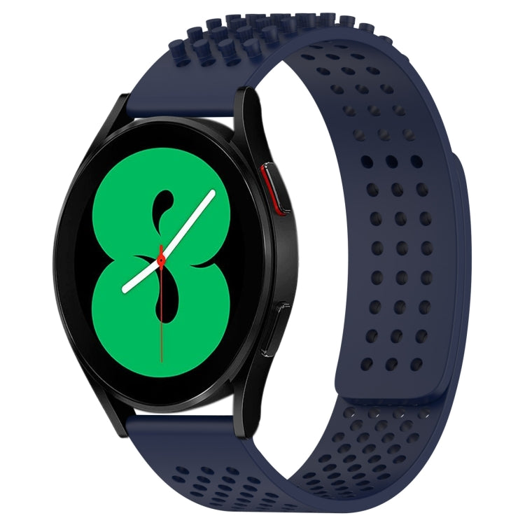 Correia de relógio em silicone respirável com pontos 3D e furos de 20mm, para Samsung Galaxy Watch 4 44mm, para Samsung Galaxy Watch 4 40mm, para Samsung Galaxy Watch 4 Classic 46mm