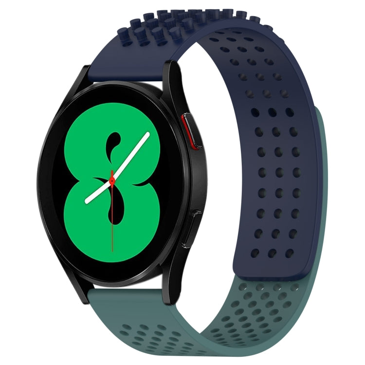 Correia de relógio em silicone respirável com pontos 3D e furos de 20mm, para Samsung Galaxy Watch 4 44mm, para Samsung Galaxy Watch 4 40mm, para Samsung Galaxy Watch 4 Classic 46mm