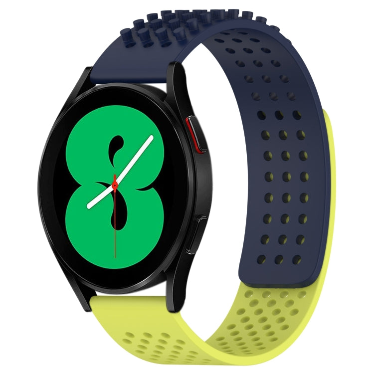 Correia de relógio em silicone respirável com pontos 3D e furos de 20mm, para Samsung Galaxy Watch 4 44mm, para Samsung Galaxy Watch 4 40mm, para Samsung Galaxy Watch 4 Classic 46mm