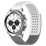 breathable silicone watch band for Galaxy Watch on a stylish geared smartwatch with dotted strap design.