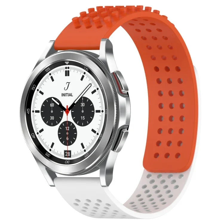 Pulseira de Relógio em Silicone Respirável com Furos e Pontos 3D 20mm, Para Samsung Galaxy Watch 4 Classic 42mm, Para Samsung Galaxy Watch Active 2 44mm, Para Samsung Galaxy Watch Active 2 40mm