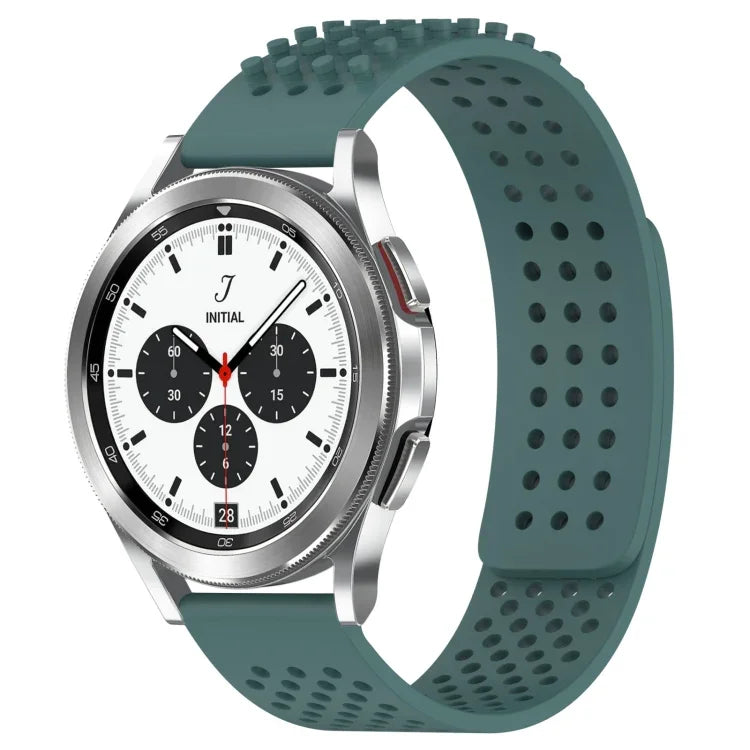 Pulseira de Relógio em Silicone Respirável com Furos e Pontos 3D 20mm, Para Samsung Galaxy Watch 4 Classic 42mm, Para Samsung Galaxy Watch Active 2 44mm, Para Samsung Galaxy Watch Active 2 40mm