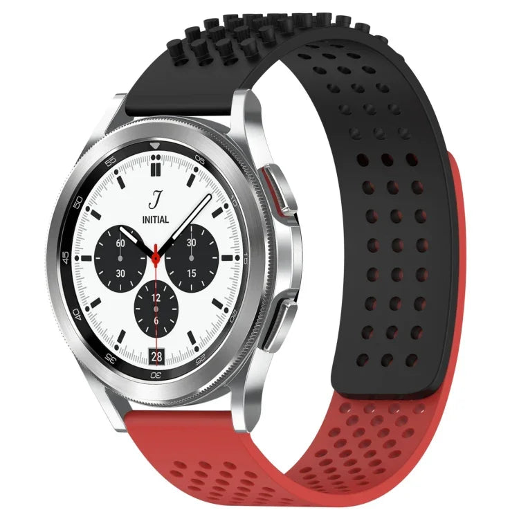Pulseira de Relógio em Silicone Respirável com Furos e Pontos 3D 20mm, Para Samsung Galaxy Watch 4 Classic 42mm, Para Samsung Galaxy Watch Active 2 44mm, Para Samsung Galaxy Watch Active 2 40mm