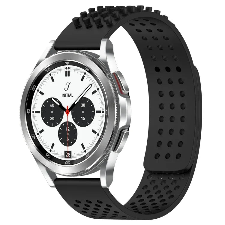 Pulseira de Relógio em Silicone Respirável com Furos e Pontos 3D 20mm, Para Samsung Galaxy Watch 4 Classic 42mm, Para Samsung Galaxy Watch Active 2 44mm, Para Samsung Galaxy Watch Active 2 40mm