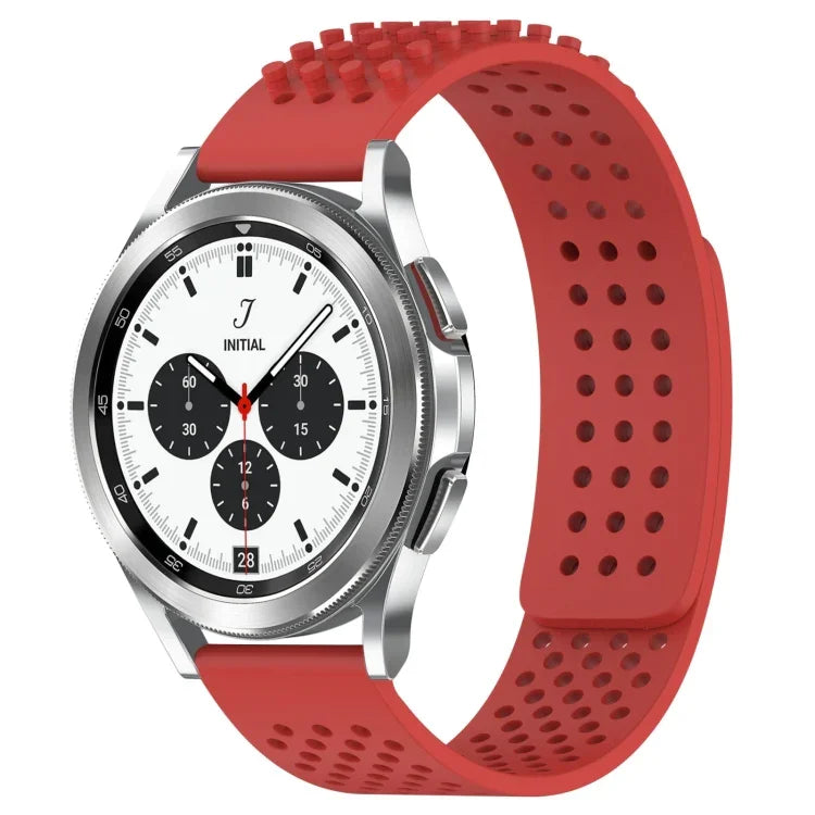 Pulseira de Relógio em Silicone Respirável com Furos e Pontos 3D 20mm, Para Samsung Galaxy Watch 4 Classic 42mm, Para Samsung Galaxy Watch Active 2 44mm, Para Samsung Galaxy Watch Active 2 40mm