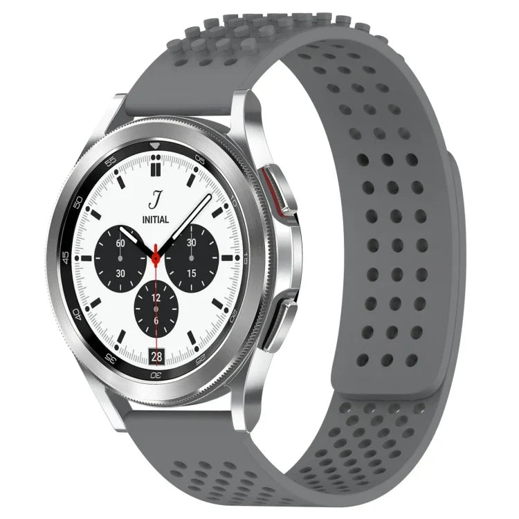 Pulseira de Relógio em Silicone Respirável com Furos e Pontos 3D 20mm, Para Samsung Galaxy Watch 4 Classic 42mm, Para Samsung Galaxy Watch Active 2 44mm, Para Samsung Galaxy Watch Active 2 40mm