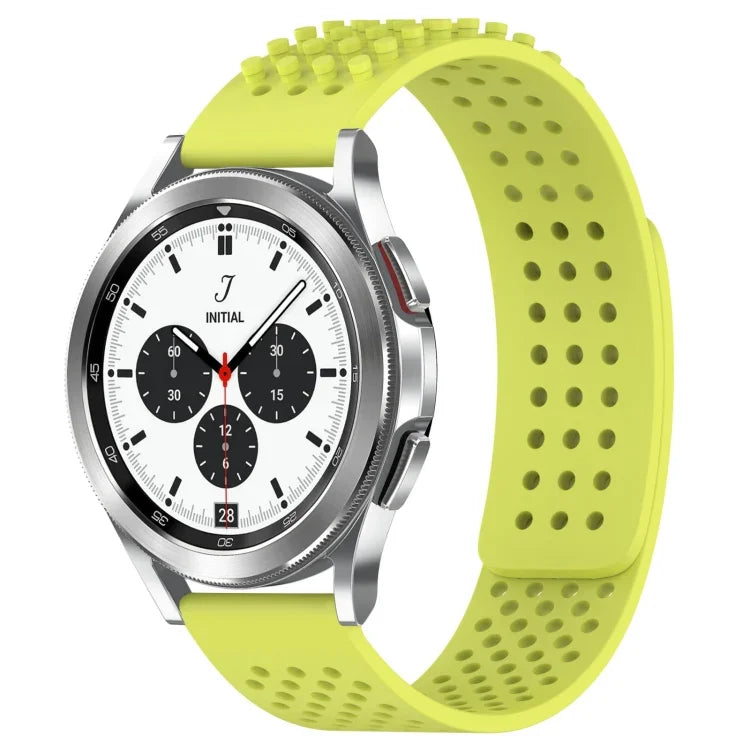 Pulseira de Relógio em Silicone Respirável com Furos e Pontos 3D 20mm, Para Samsung Galaxy Watch 4 Classic 42mm, Para Samsung Galaxy Watch Active 2 44mm, Para Samsung Galaxy Watch Active 2 40mm