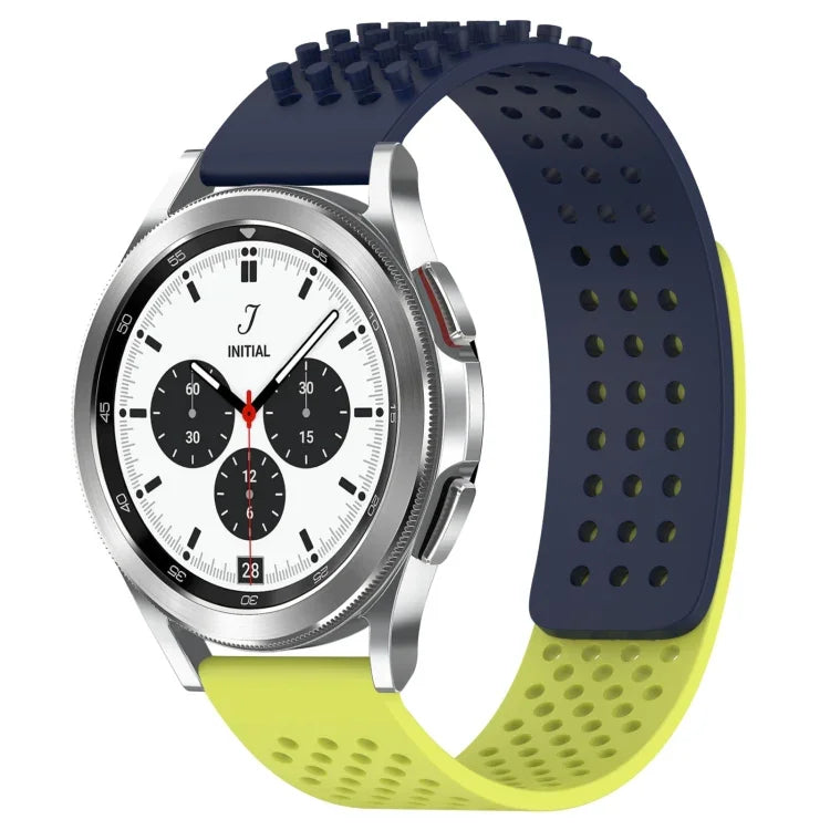 Pulseira de Relógio em Silicone Respirável com Furos e Pontos 3D 20mm, Para Samsung Galaxy Watch 4 Classic 42mm, Para Samsung Galaxy Watch Active 2 44mm, Para Samsung Galaxy Watch Active 2 40mm